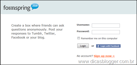 Como usar o Formspring.me - Dicas Blogger